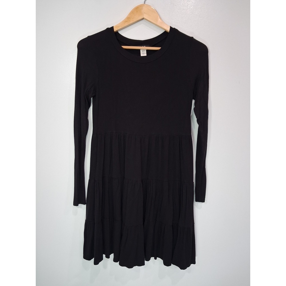 BDG Urban Outfitters Black Long Sleeve Tiered Babydoll Mini Dress Small S-P‎